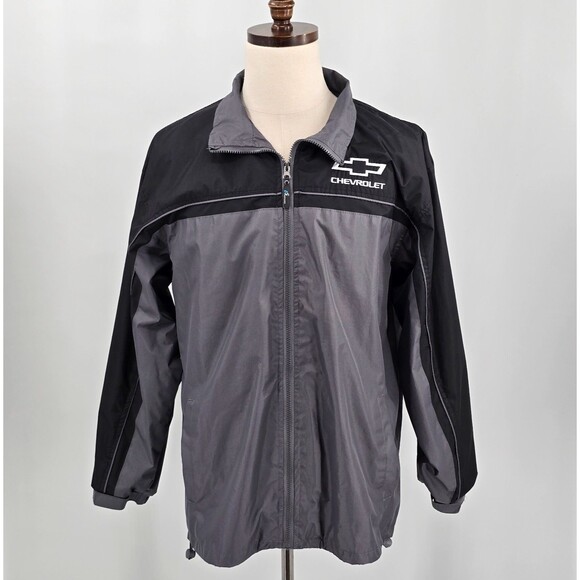 I5 Apparel Chevrolet  Windbreaker Size L Black and Gray Full Zip - Picture 2 of 7